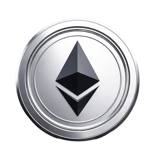 Moneda cripto de Ethereum ETH como elemento gráfico suspendido